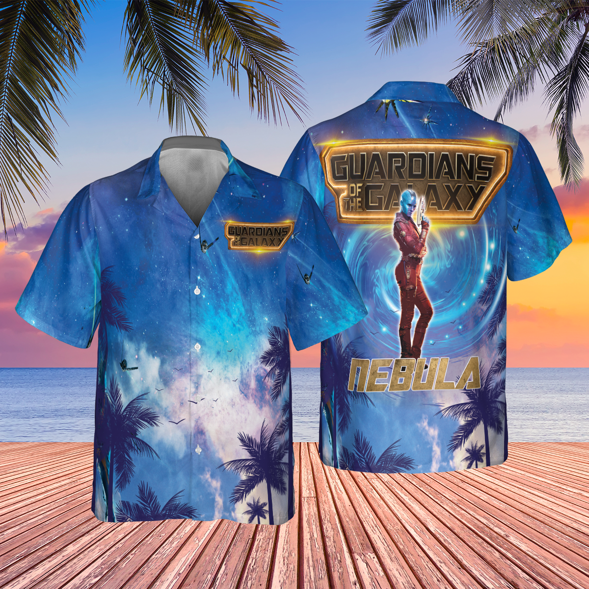 Nebula Guardians Of The Galaxy Universe Background 2023 Aop Hawaiian Shirt