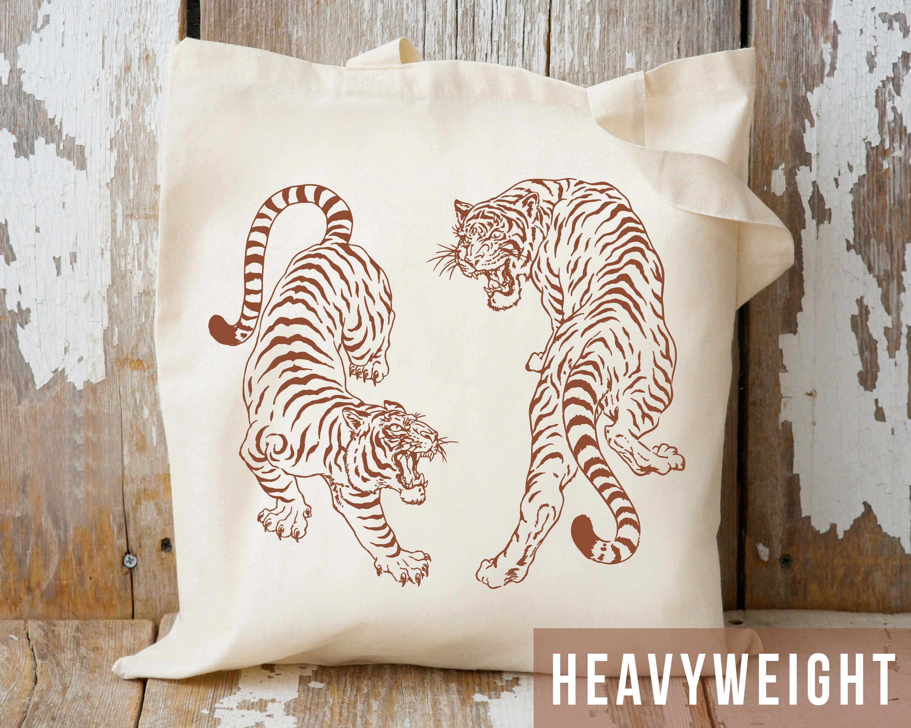 Tiger Tote Bag Vintage Tiger Bag Year of the Tiger Trendy Tote Bag Cute Canvas Tote Bag Cloth Bag Aesthetic Tote Bag Reusable Grocery Bag