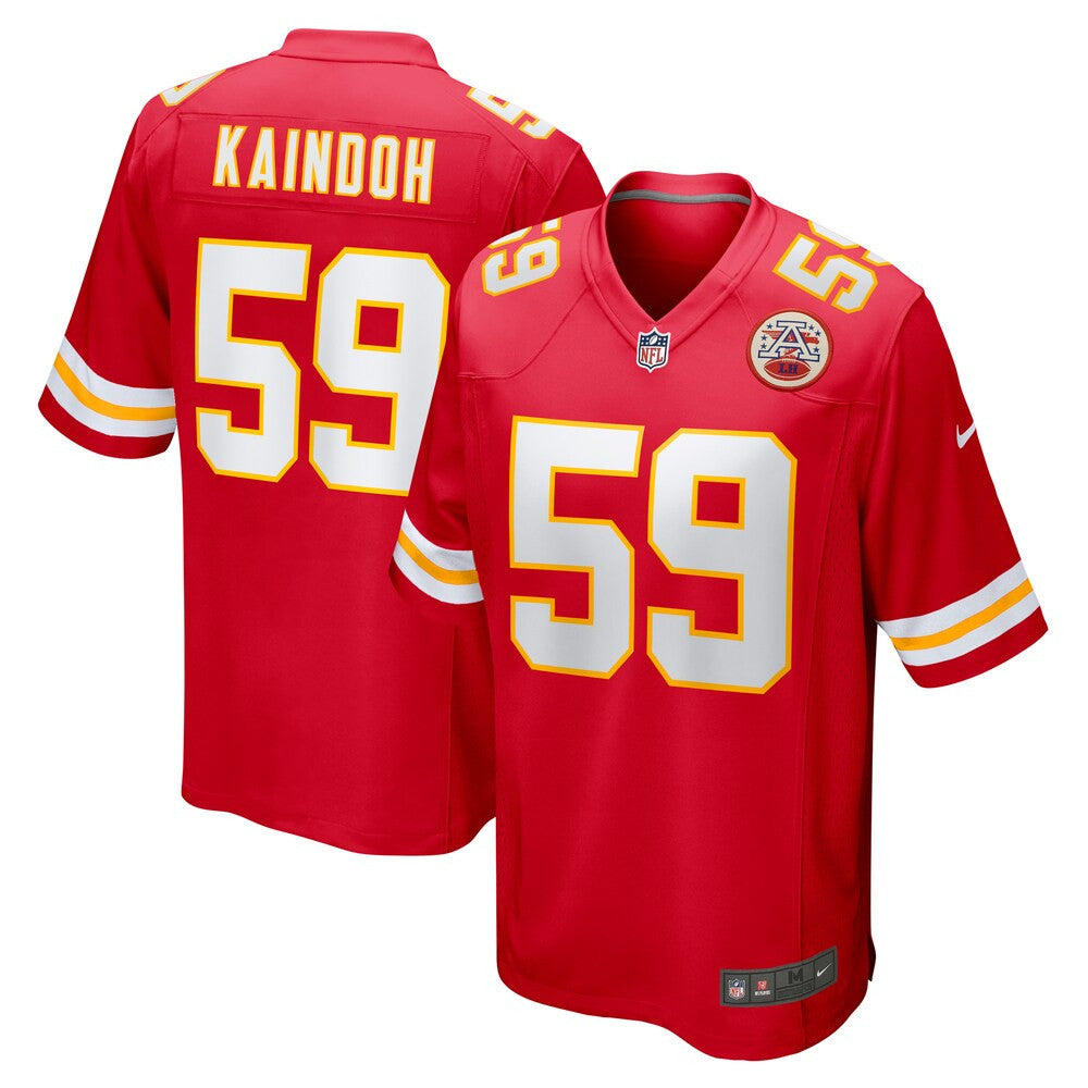 Men’S Kansas City Chiefs Joshua Kaindoh Nike Red Game Jersey