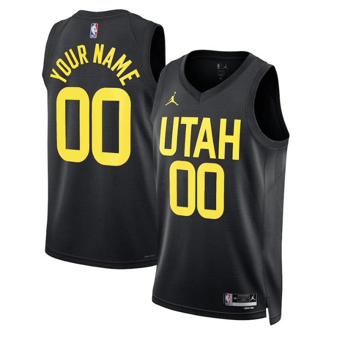 Utah Jazz Unisex 2023 Swingman Custom Pro Jersey – Statement Edition – Black