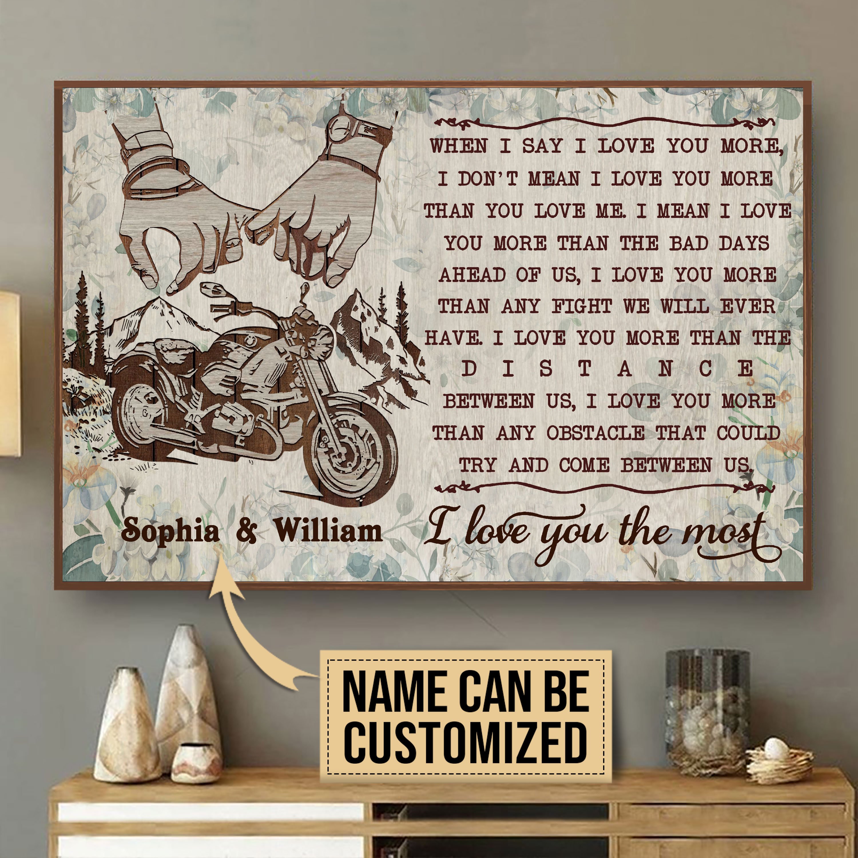 Personalized Motor Floral I Love You &hellip;