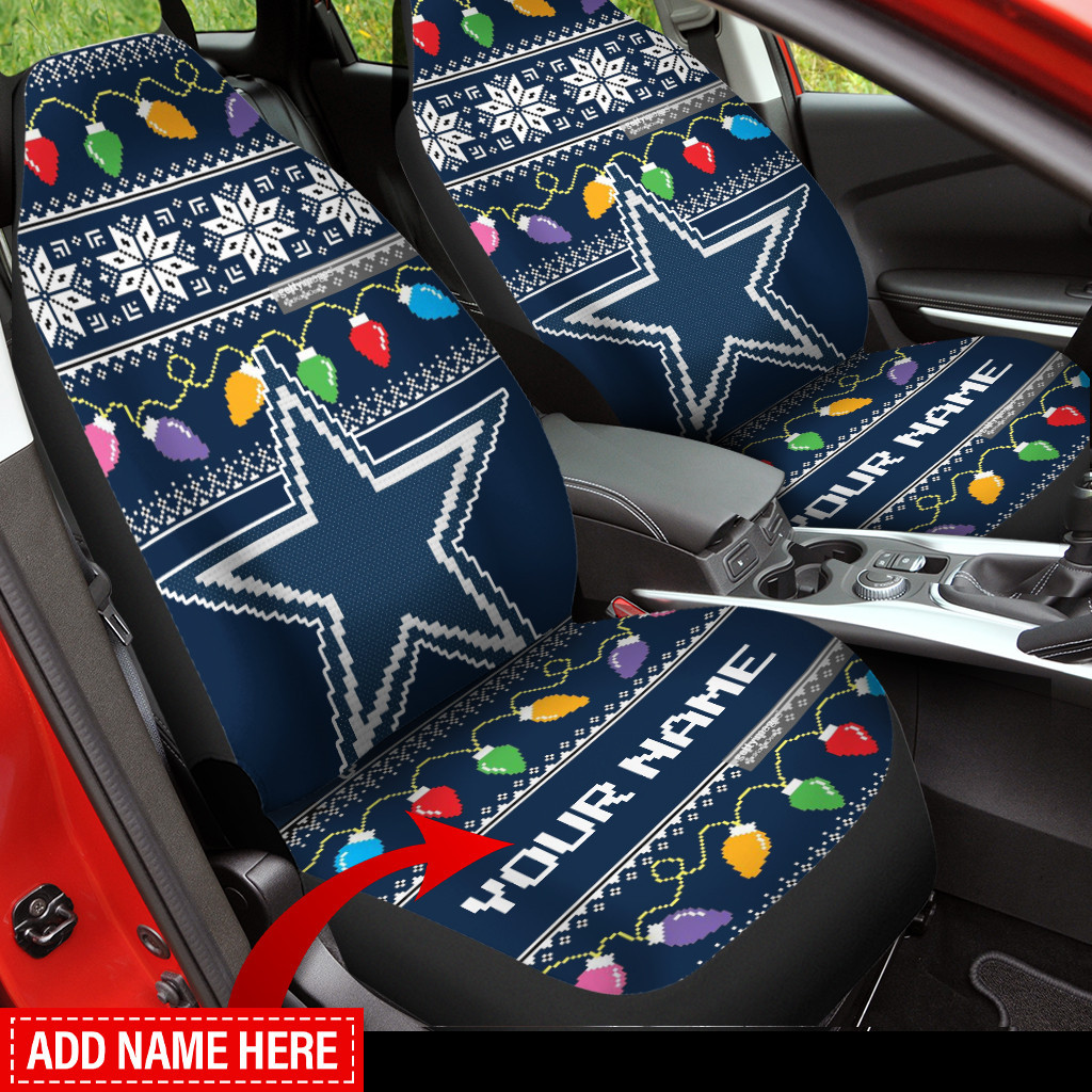 Dallas Cowboys Personalized Christmas Car Seat Cover Set CSC7082