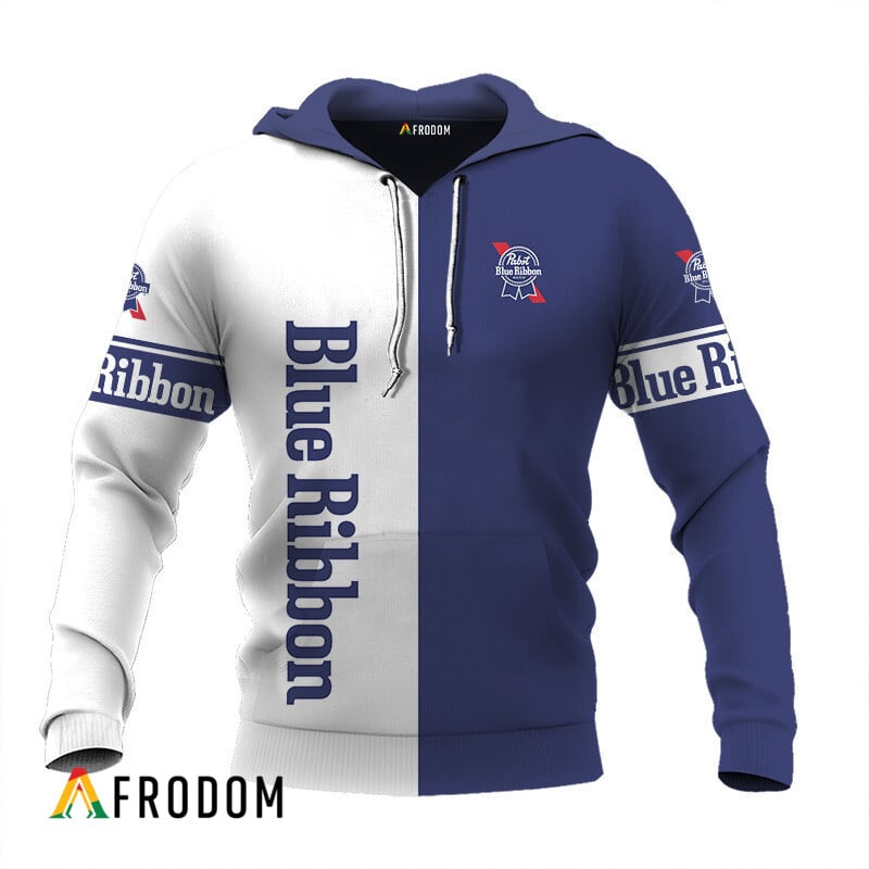 Personalized White And Blue Pabst Blue Ribbon Claw Hoodie & Zip Hoodie