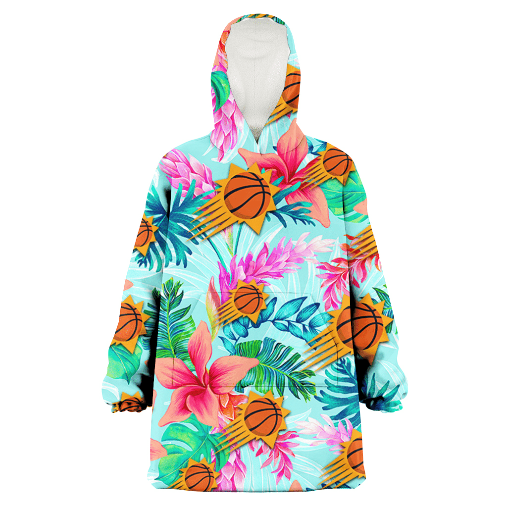 Phoenix Suns Coral Porcelain Flower Violet Orchid Light Blue Background 3D Printed Hoodie Blanket Snug Hoodie