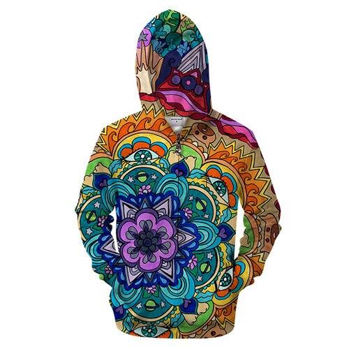 Rainbow Colored Mandala Zip-up Hoodie