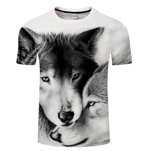 Lovers Wolves 3D Printed Unisex T-Sh &hellip;