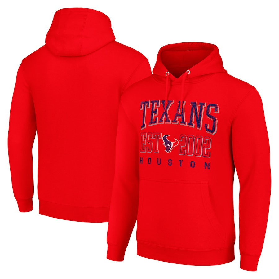 Houston Texans Throwback Team Logo NFL Red Print 2D Hoodie