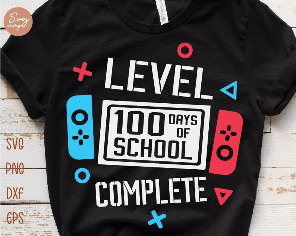 Level 100 Days Of School Completed Svg, Happy 100 Days Of School Svg, 100 Days Video Game Svg, 100 Days Gamer Boys Shirt Svg Mamini Prowallart