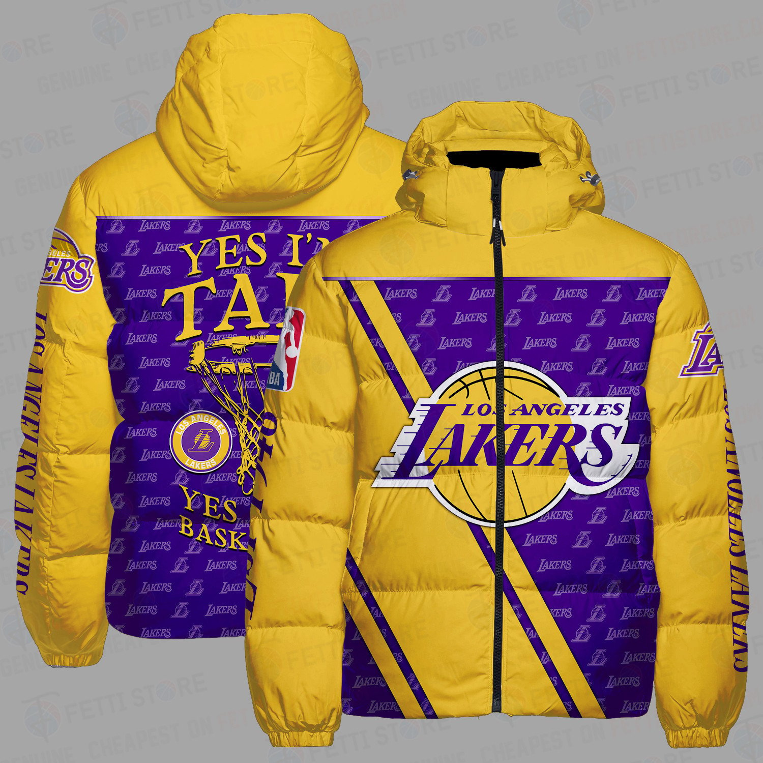 Los Angeles Lakers National Basketball Association AOP Unisex Puffer Jacket Down Jacket STM