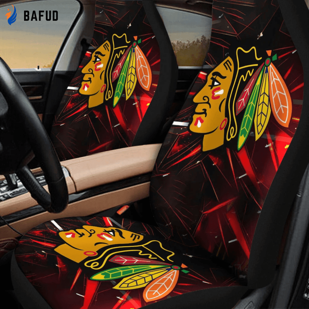 Chicago Blackhawks Logo Art Car Seat Cover Set For Fan Giftsifts For Fans CSC2228