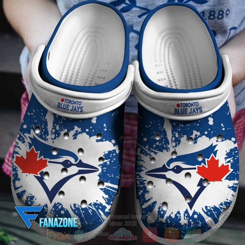 Toronto Blue Jays Logo Baseball MLB White Sander Blue Crocss Classic Clogs Shoes Ver547