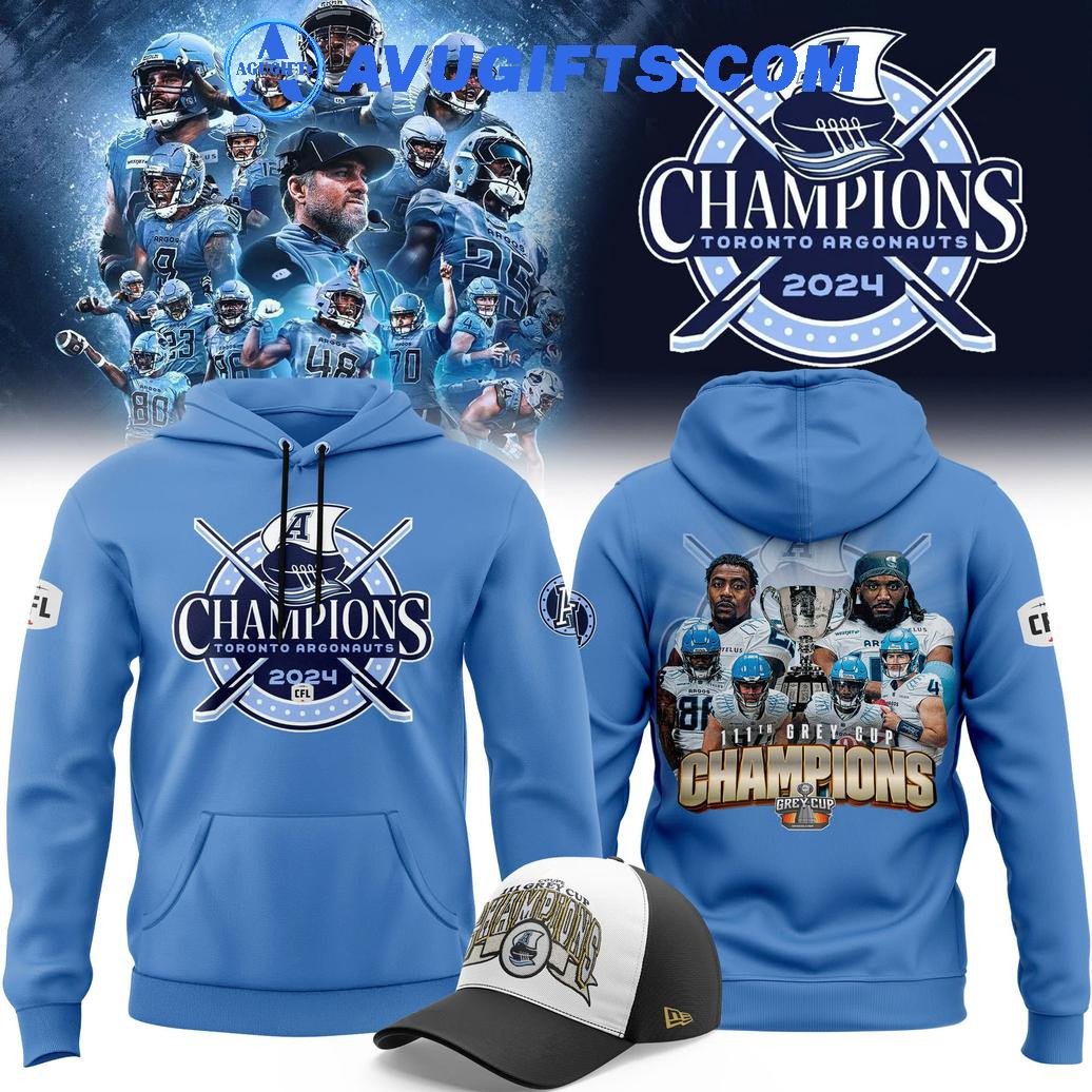 Toronto Argonauts 2024 Champions Grey Cup Give For Fans Blue Hoodie – Zip Hoodie 3D Aop Shirt