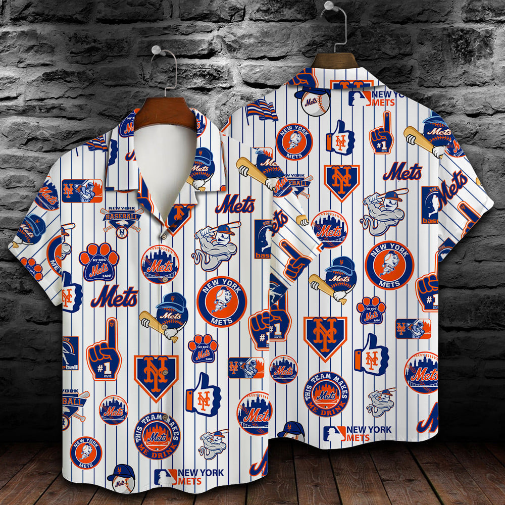 New York Mets Major League Baseball 3D Print Hawaiian Shirt Shml