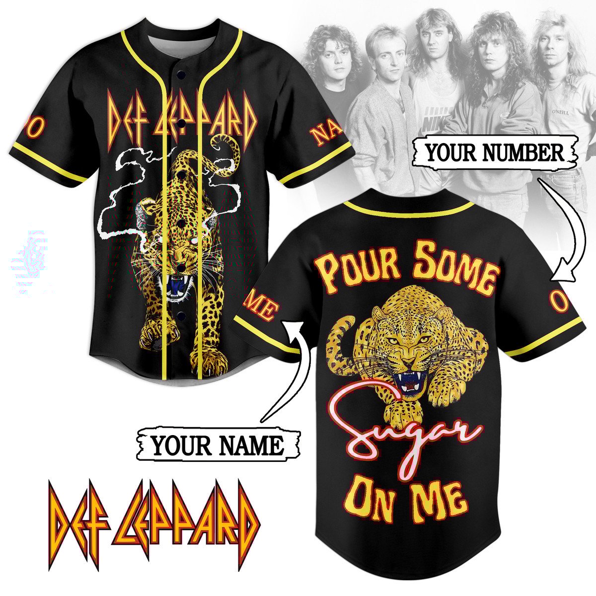 Merchcustom Def Leppard Baseball Jersey For Fans