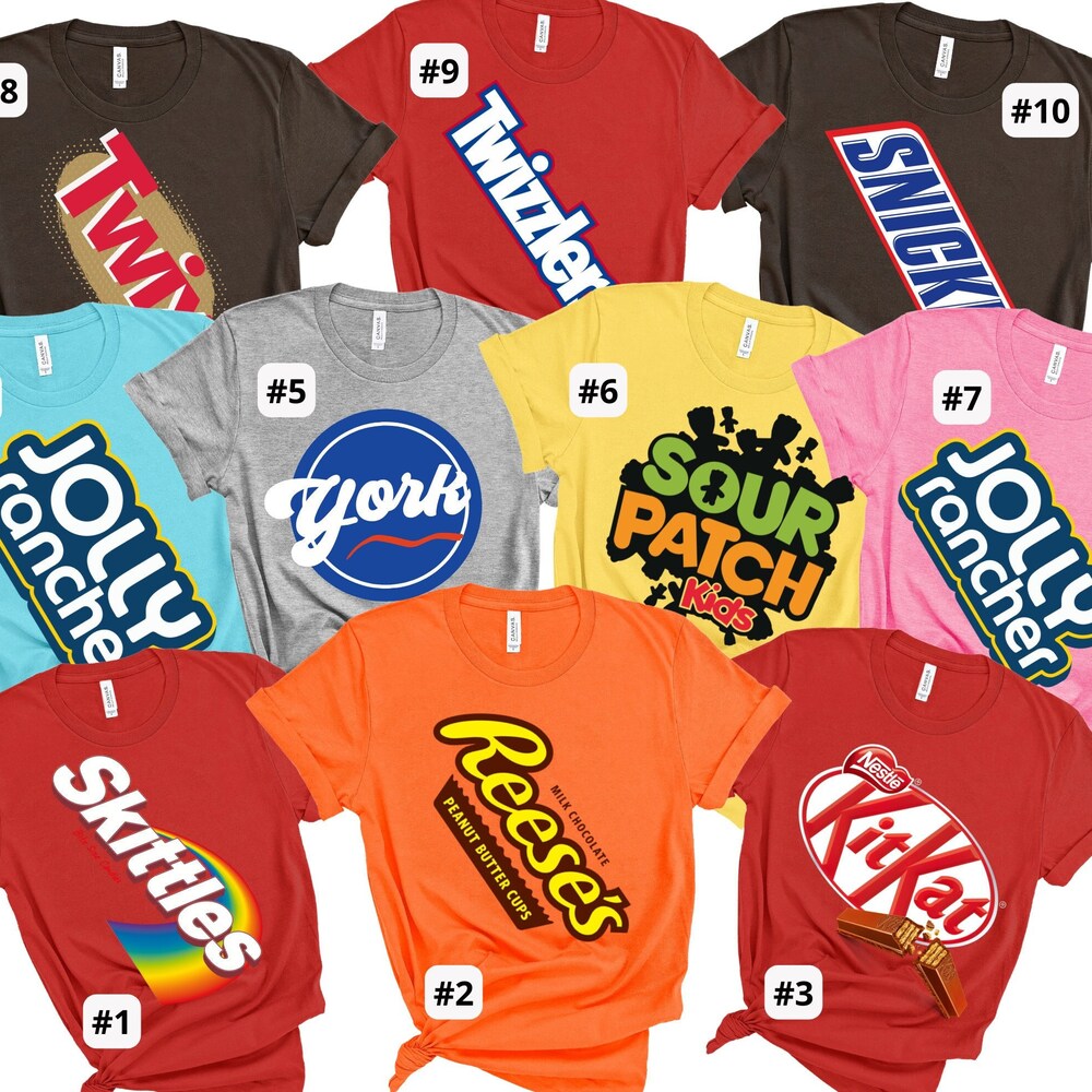 Candy Group Halloween Shirts, Funny Matching Halloween Costume Shirts for Teachers, Office Halloween Party, Youth Halloween Group x Onlyshirt Mall