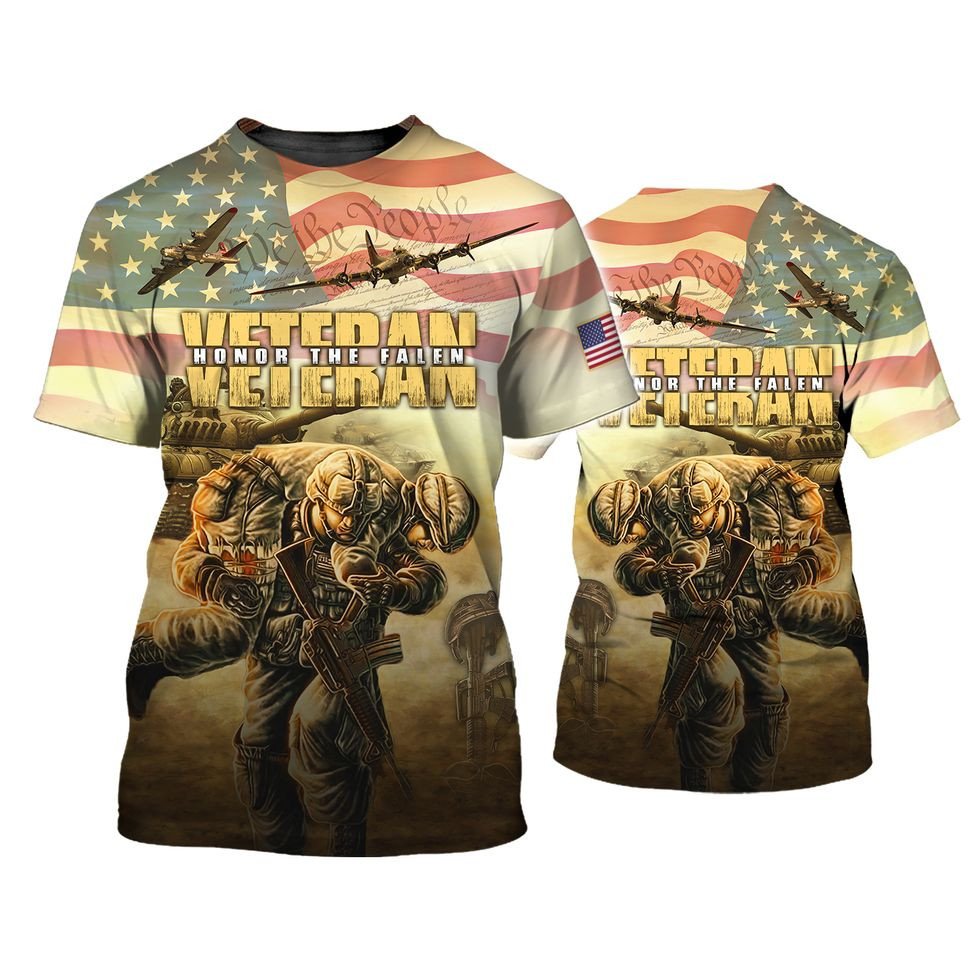 Veteran Honor The Fallen Hawaiian Shirt, Us Veteran 3D All Over Print Hoodie, Present To Veteran