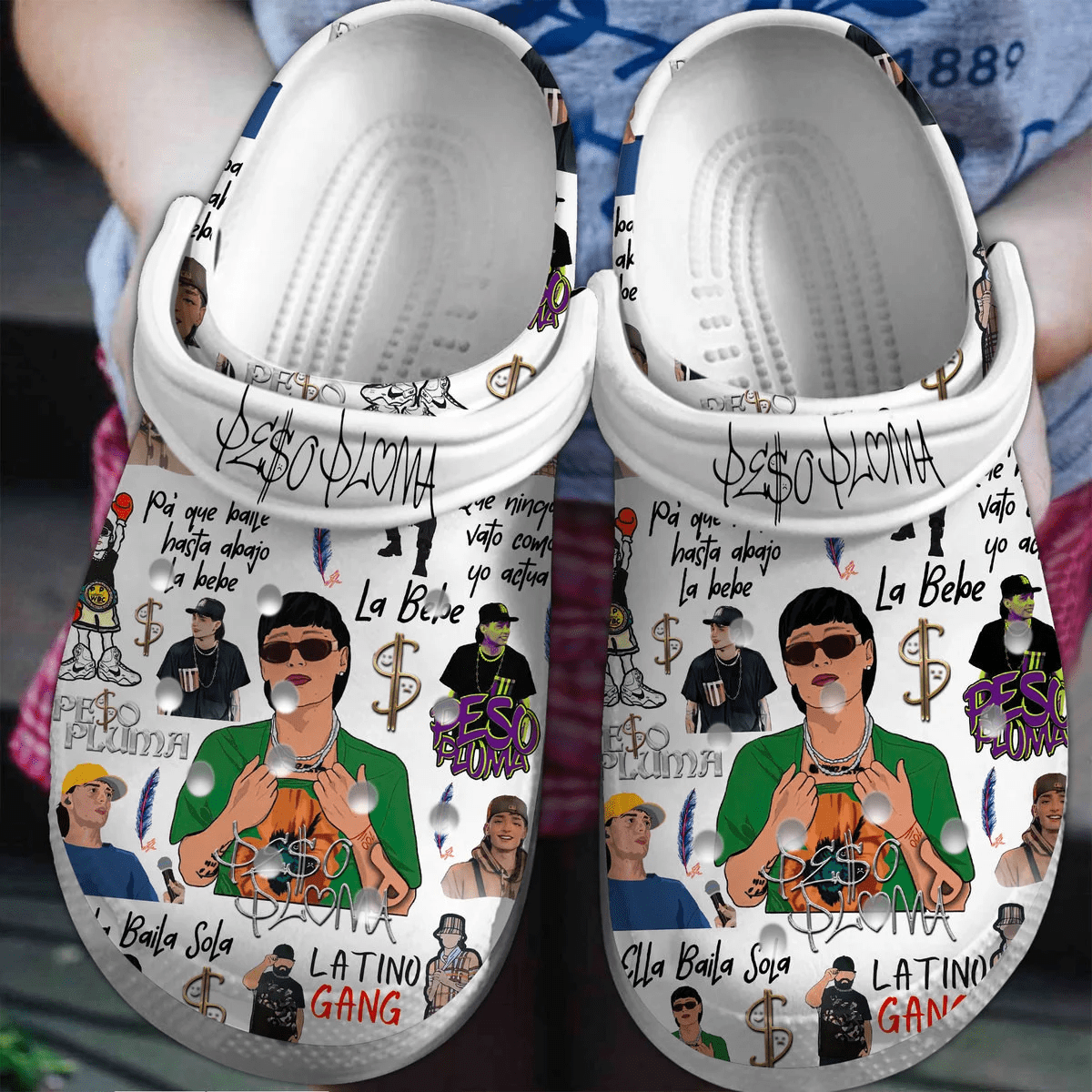 Personalized Clogs –  Peso Pluma Singer Music Crocs Crocband Clogs Shoes Comfortable For Men Women and Kids