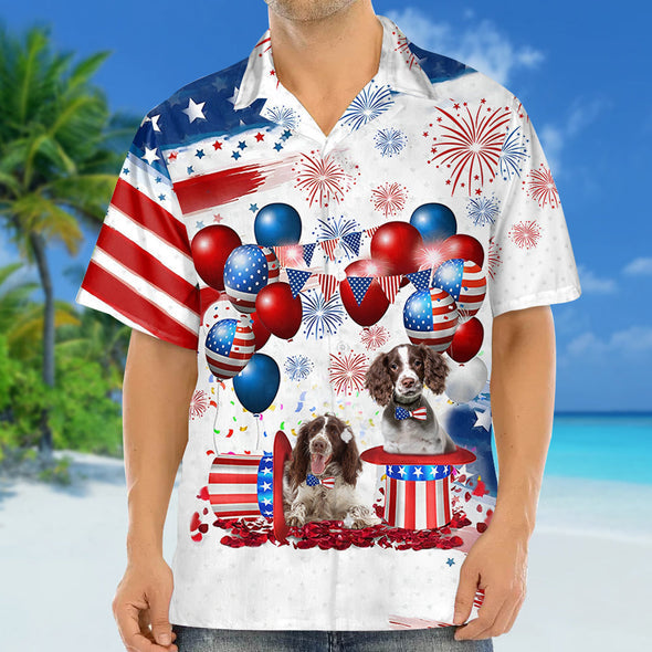 English Springer Spaniel Independence Day Hawaiian Shirt For Men And Women, 4Th Of July Hawaiian Shirt