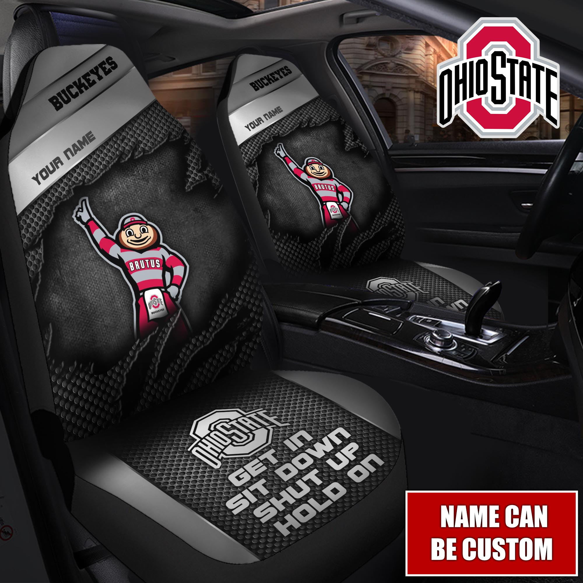 Ohio State Buckeyes Customized Car Seat Cover Set CSC4493