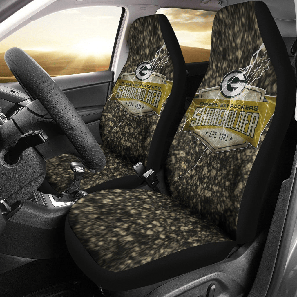 Green Bay Packers American FootballShareholders Est Lightning Car Seat Cover Set CSC5737