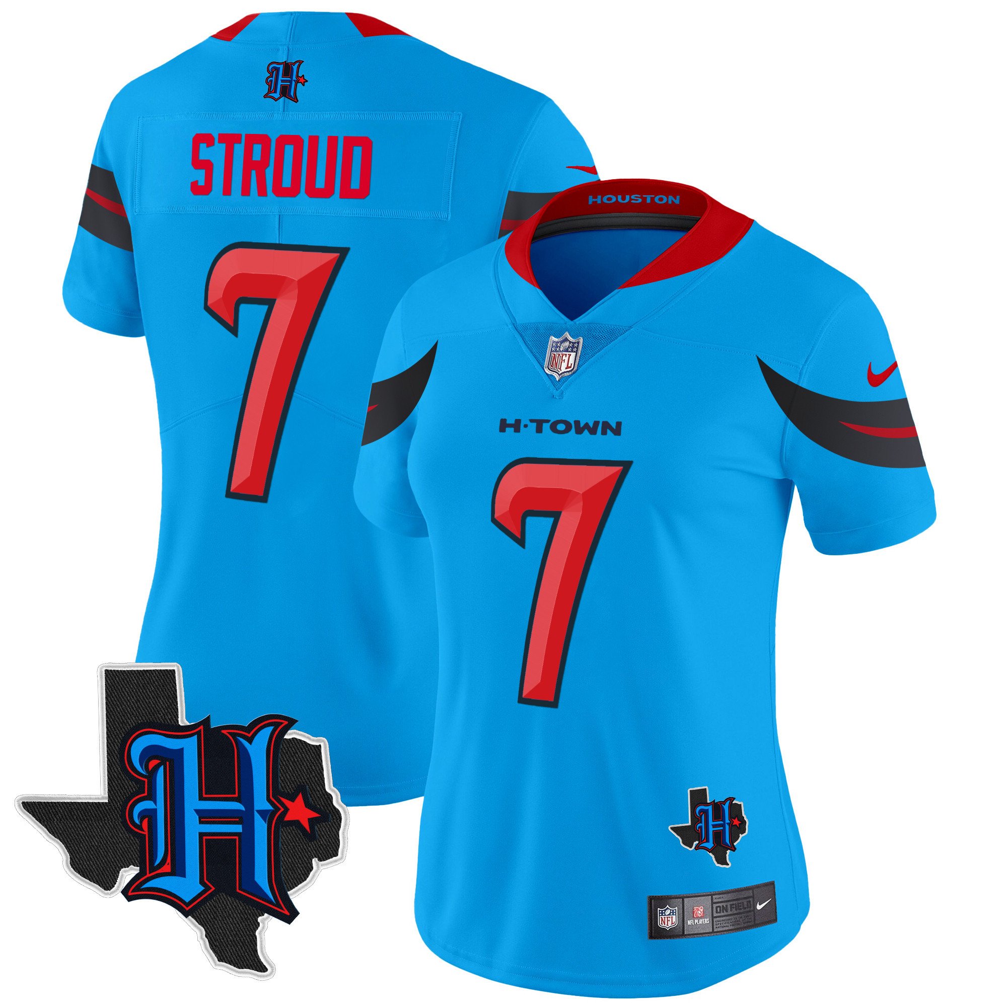 Women’S Houston Texans 2024 Texas Patch Vapor Limited Jersey V3 – All Stitched