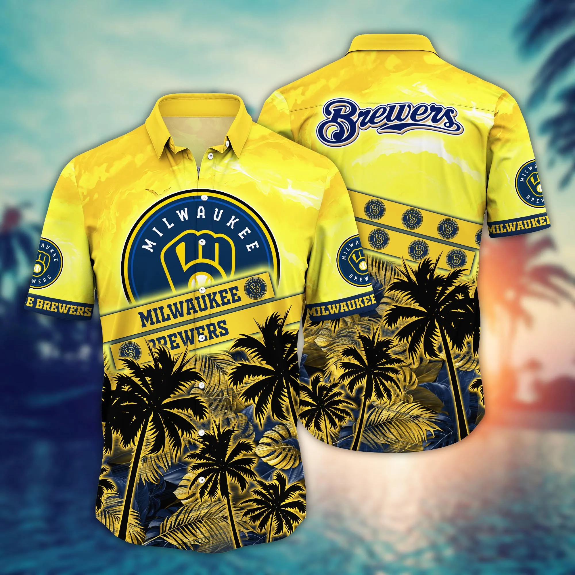 Milwaukee Brewers Mlb Hawaiian Shirt Beach Breeze Aloha Shirt