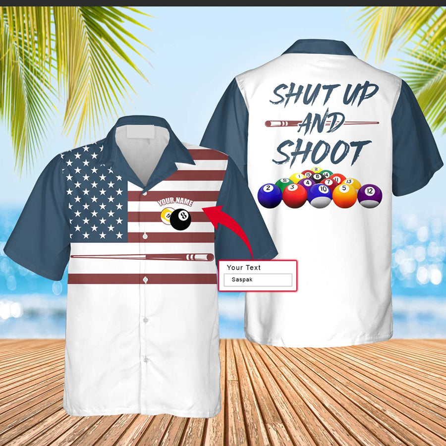 Billiard Custom Shirt, Pool Player Custom Name Men Hawaiian Shirt, Personalized Aloha Shirt For Billiards Player Coolspod