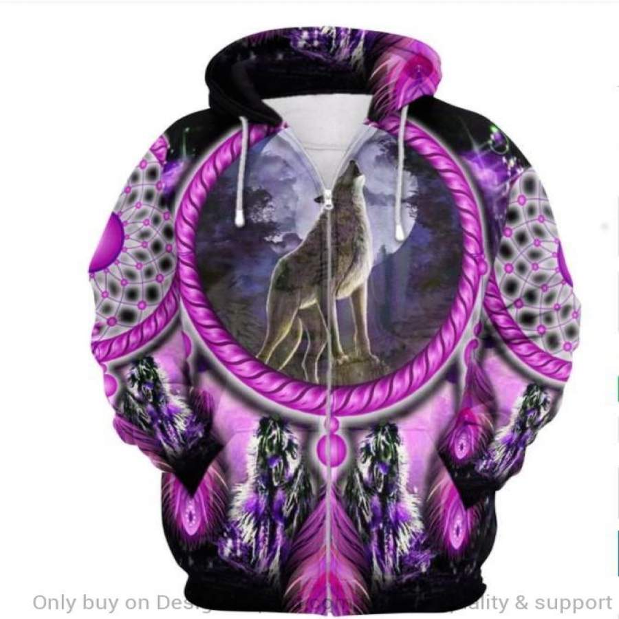 Native American Wolf Violet Unisex U …