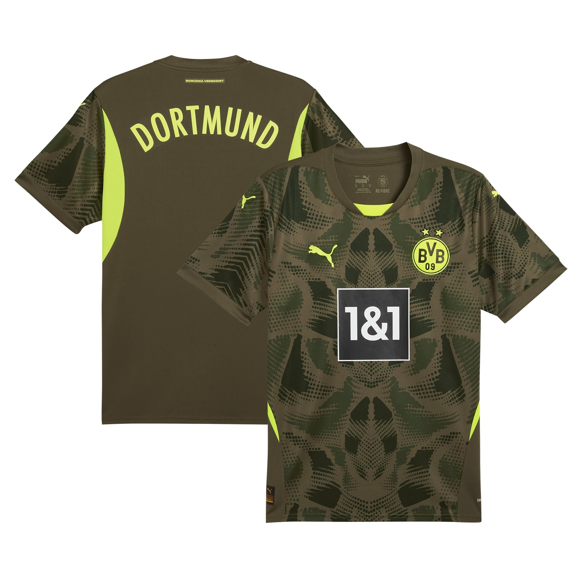 Borussia Dortmund Puma 2024/25 Short Sleeve Goalkeeper Custom Jersey – Olive