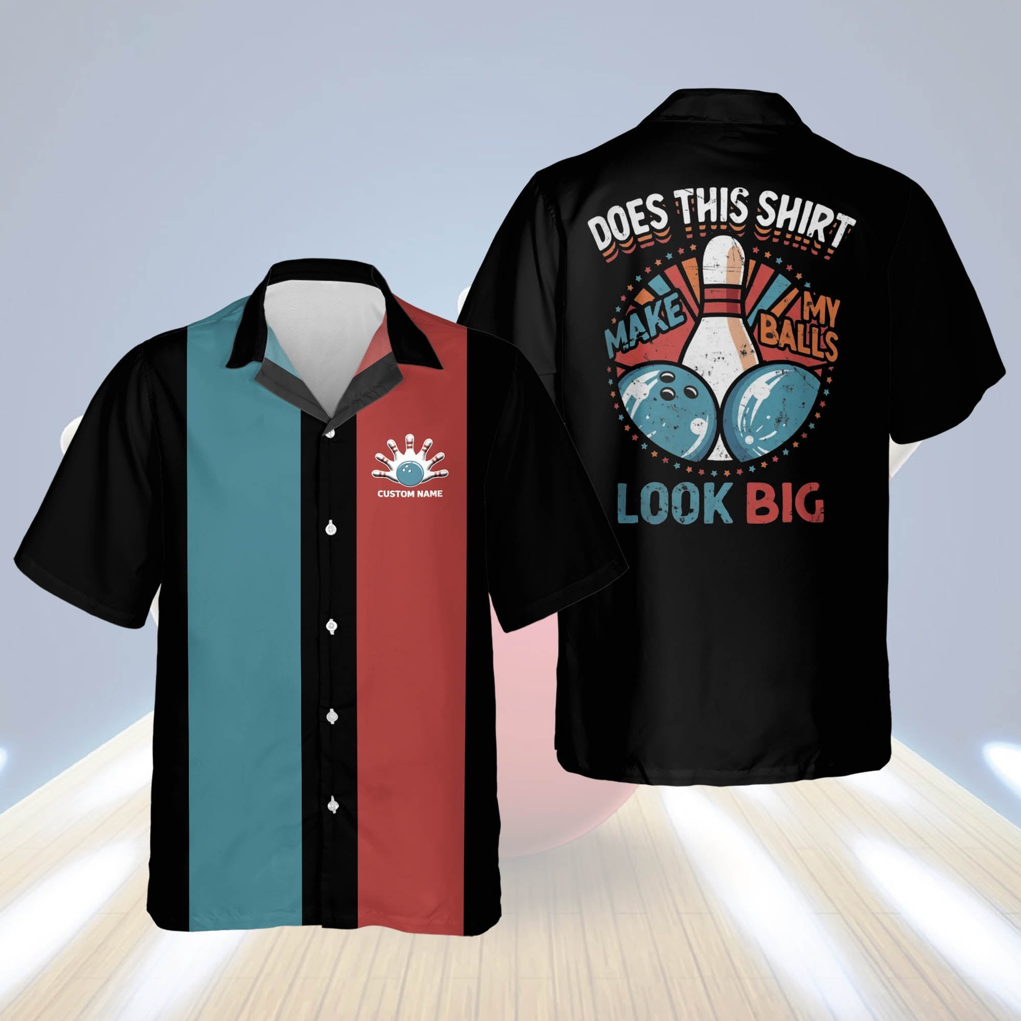 Personalized Bowling Hawaiian Shirt For Men, Does This Shirt Make My Balls Look Big Vintage Hawaiian Shirt