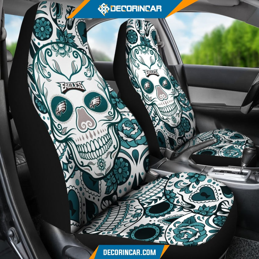 Philadelphia Eagles Skull Edition Car Seat Cover Set CSC9520