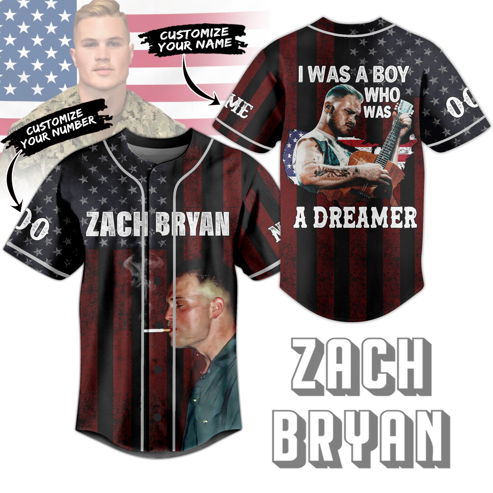 Merchcustom Zach Bryan Baseball Jersey For Fans