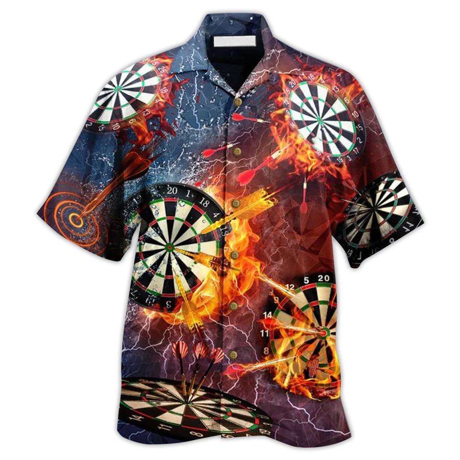 Darts Love It Fire Hawaiian Shirt, Idea Gift For Dart Player, Summer Sport Gift