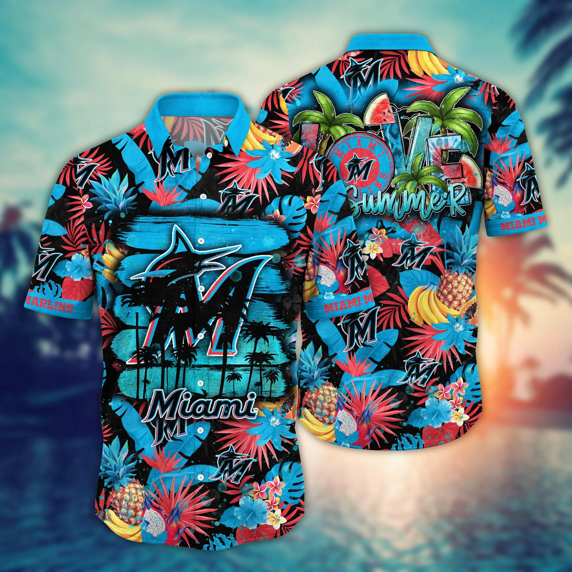 Miami Marlins Mlb Hawaiian Shirt Heatwave Aloha Shirt