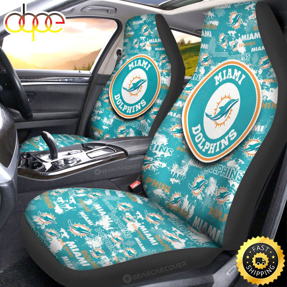 Miami Dolphins Customized Car Seat Cover Set CSC3308