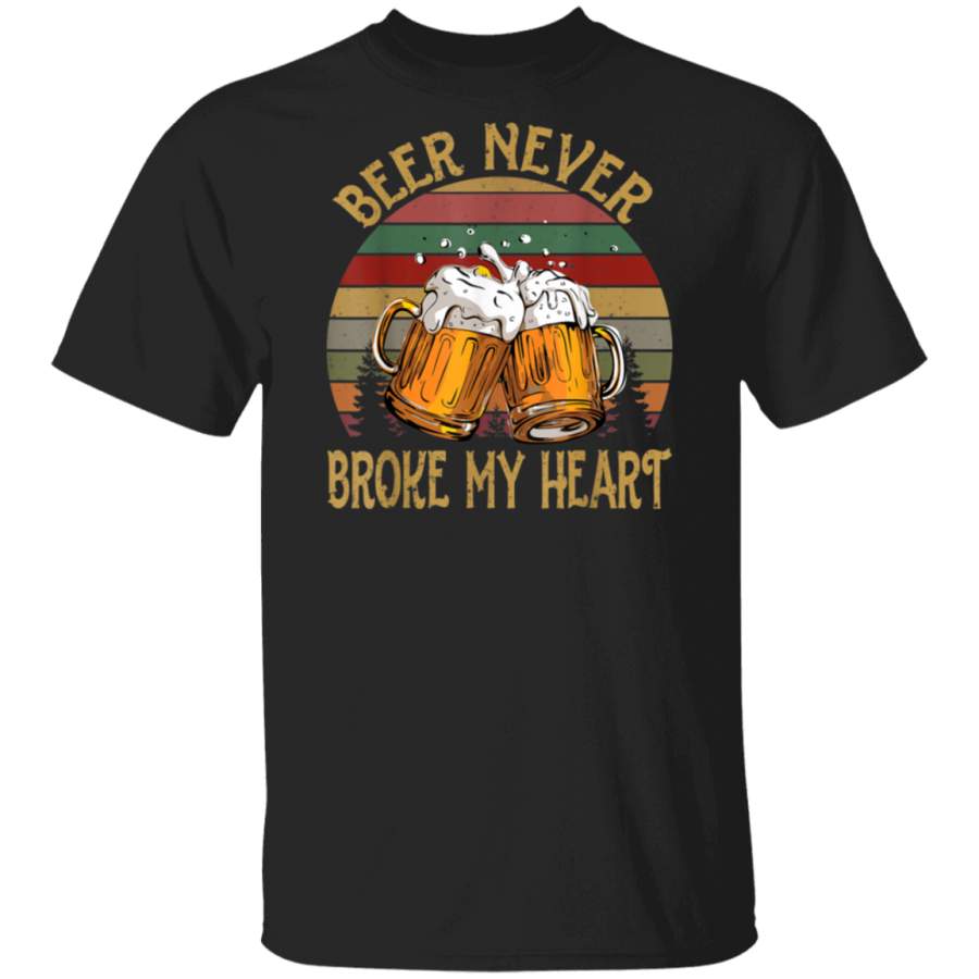 Beer Never Broke My Heart Vintage Funny Drinking T shirt