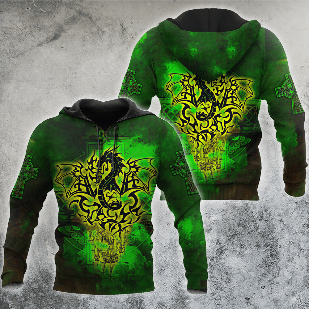 Celtic Dragon Saint Patrick’S Day All Over Hoodie 3D Tn