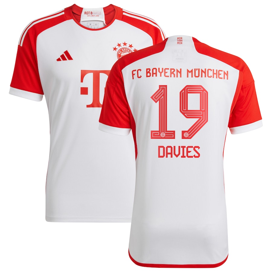 Alphonso Davies Bayern Munich Adidas 2023/24 Home Jersey – White