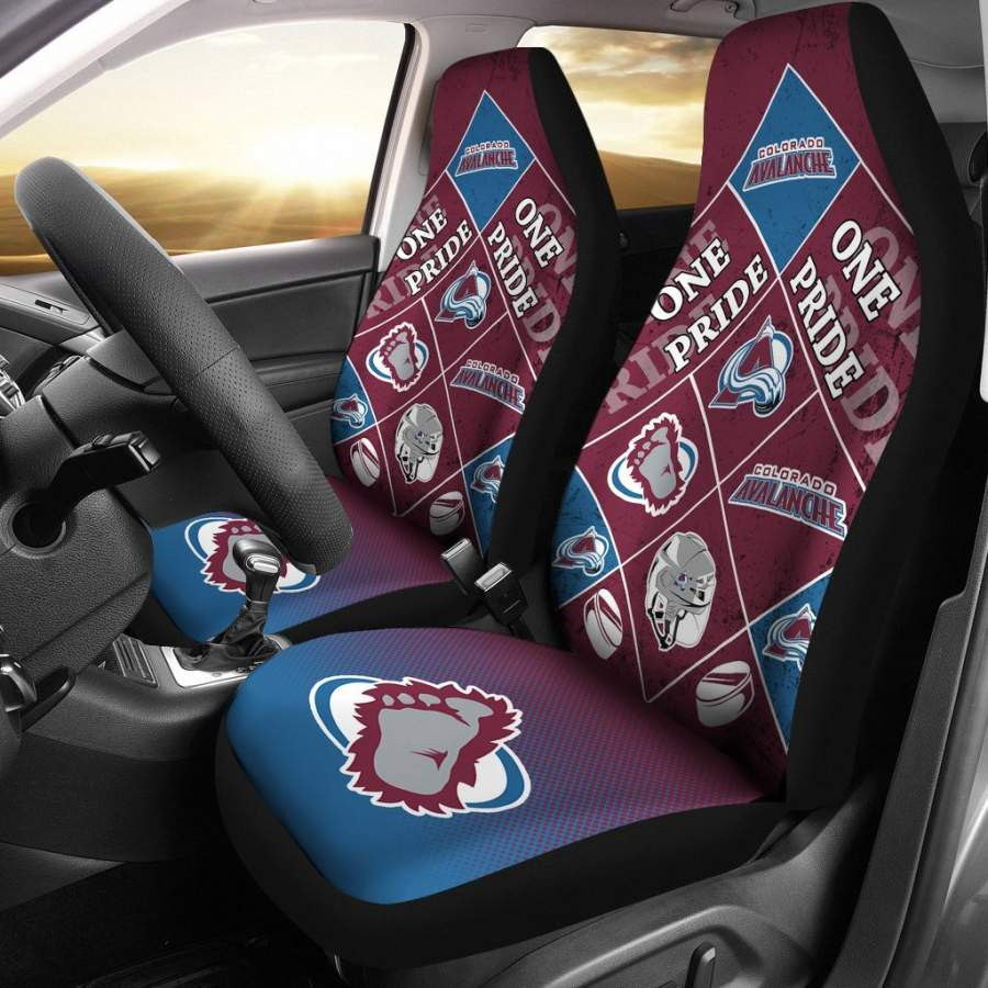 Colorful Pride Flag Colorado Avalanche Car Seat Covers CSC1507