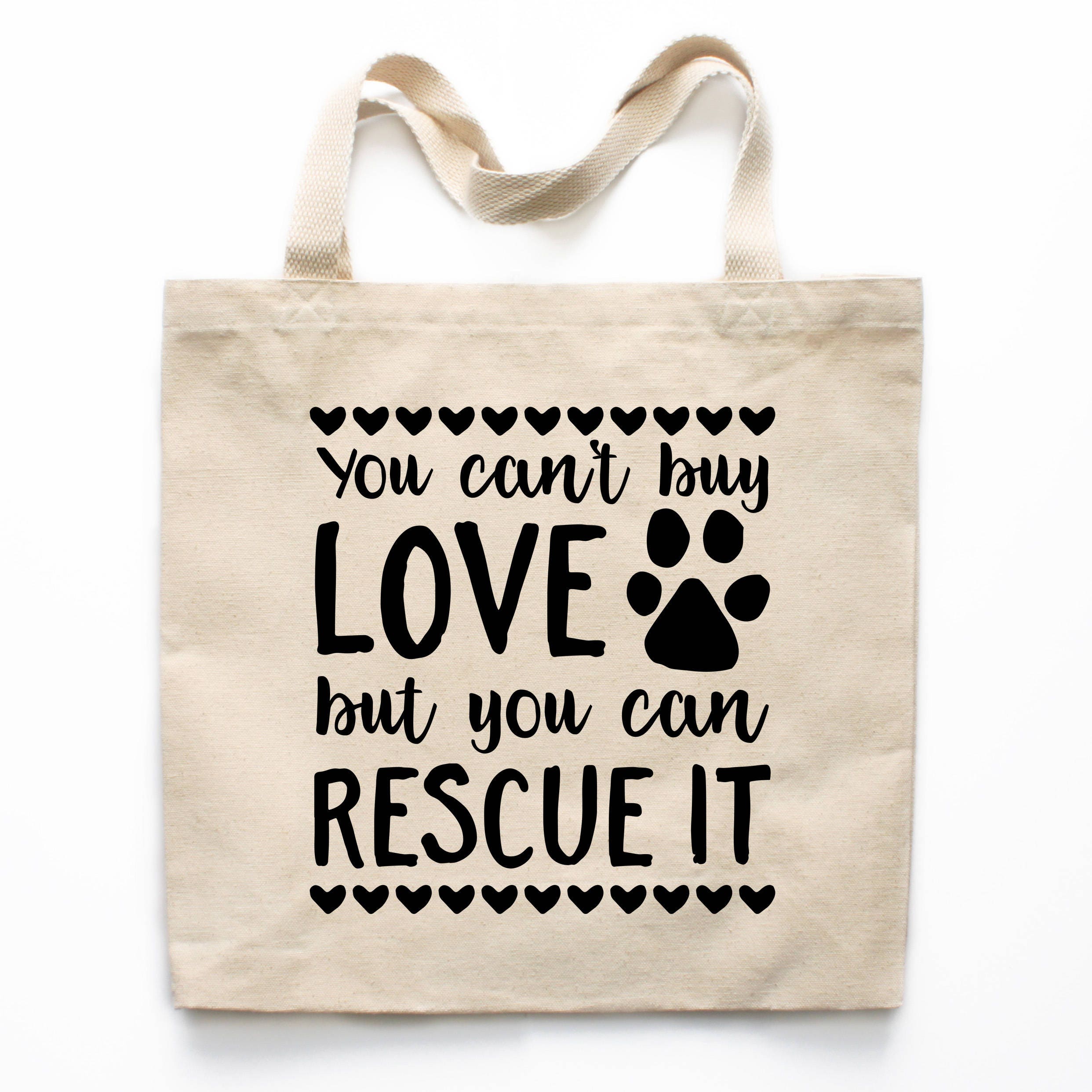 Pet Canvas Tote Bag, Animal Rescue Love Tote Bag, Adopt Don’t Shop Pet Gift Canvas Bag, Market Bag, Shopping Bag, Reusable Grocery Bag 0160