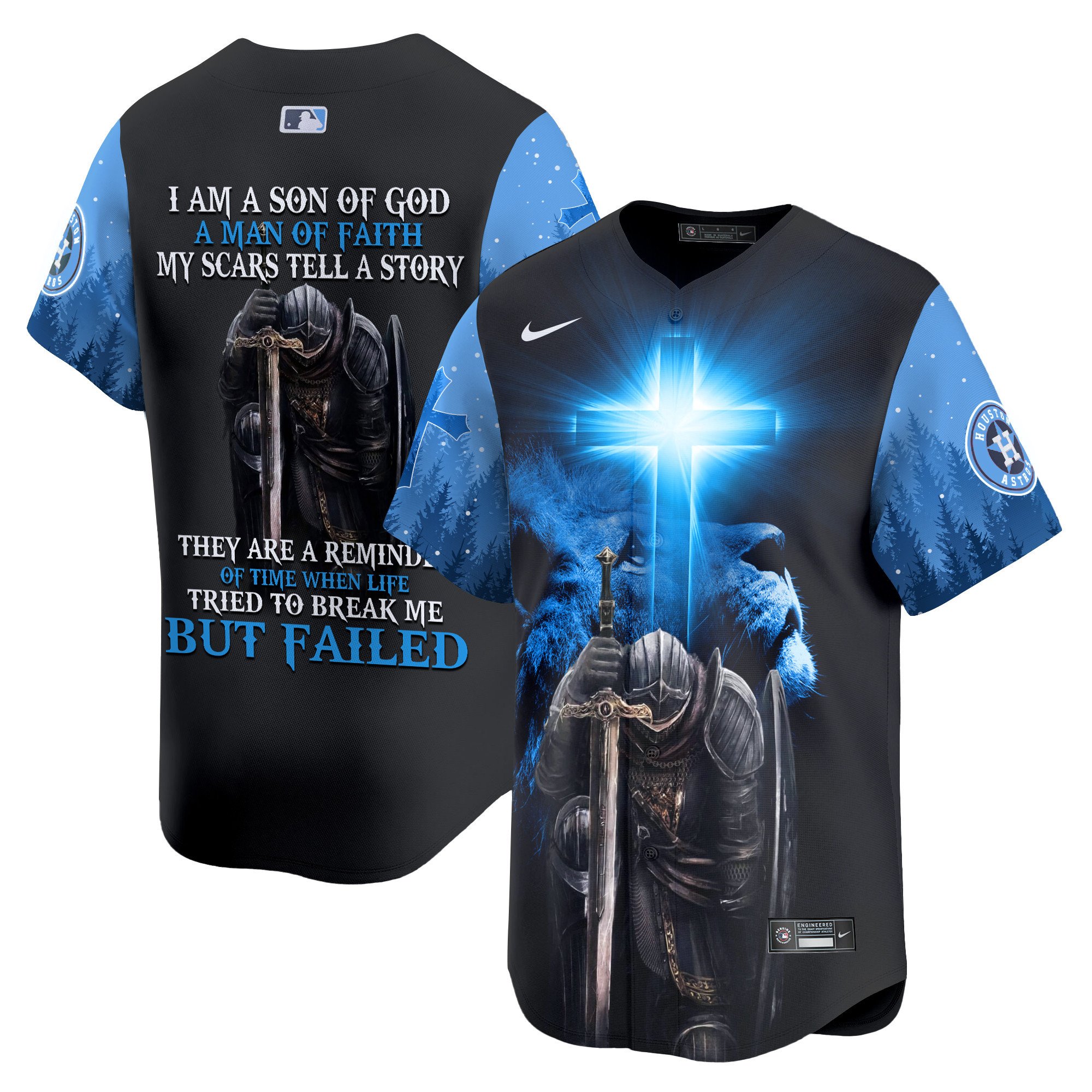 Astros I Am A Son Of God Vapor Premier Limited Jersey – Printed