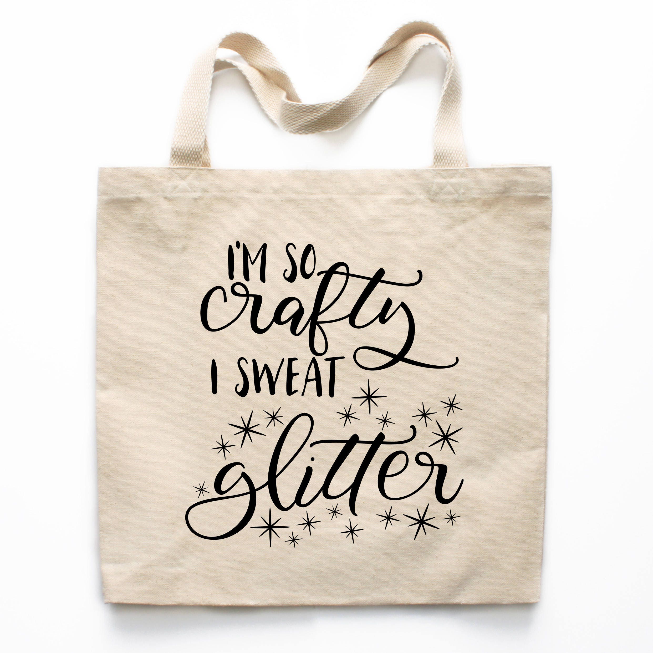 I’m So Crafty I Sweat Glitter Tote, Gift for Crafters, Crafty Gift, Crafty Market Bag, Crafty Tote Bag, Crafty Reusable Grocery Bag 0354