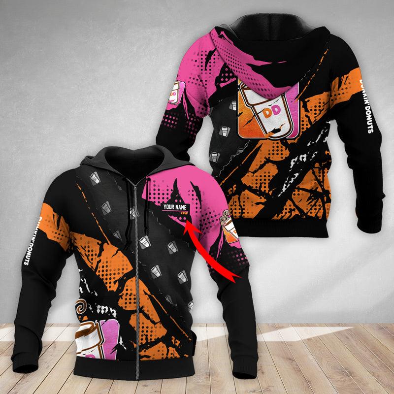 Personalized Halftone Dunkin Donut Hoodie & Zip Hoodie