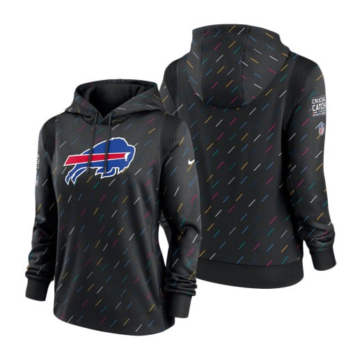 Women’S Buffalo Bills Anthracite 2021 Crucial Catch Therma Pullover Hoodie