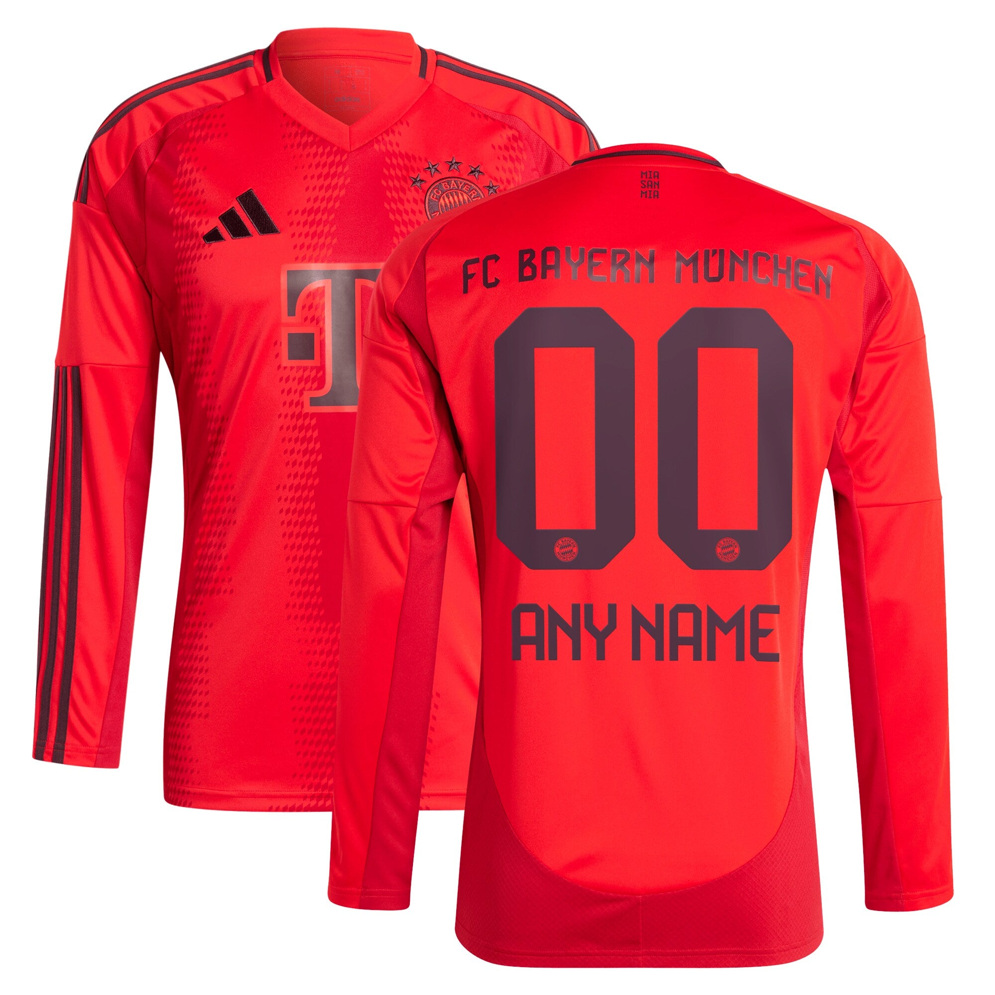 Bayern Munich Adidas 2024/25 Home Long Sleeve Custom Jersey – Red