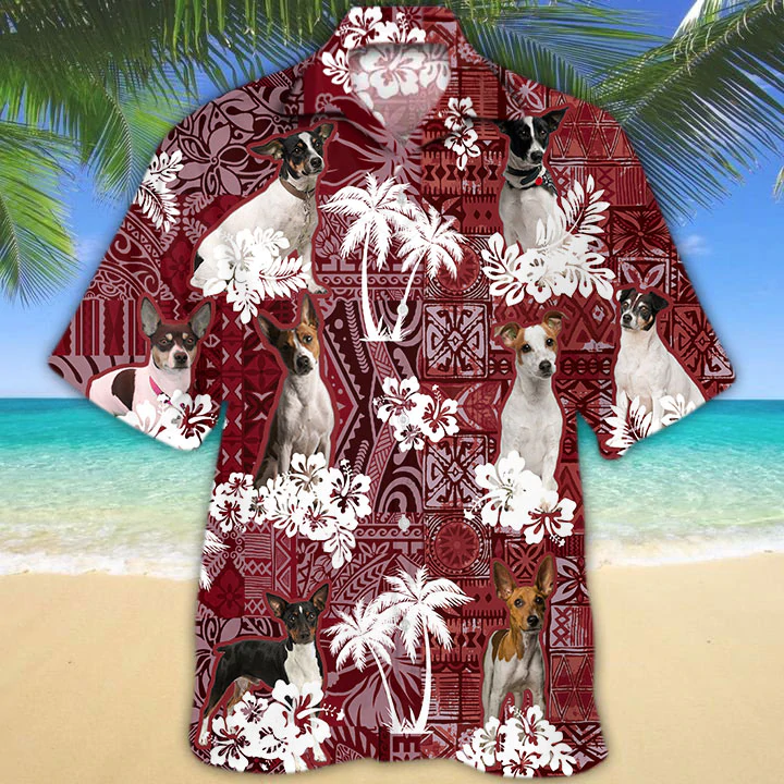 Rat Terrier Dog Hawaiian Shirt, Gift For Dog Lover Shirts, Men’S Hawaiian Shirt, Summer Hawaiian Aloha Shirt