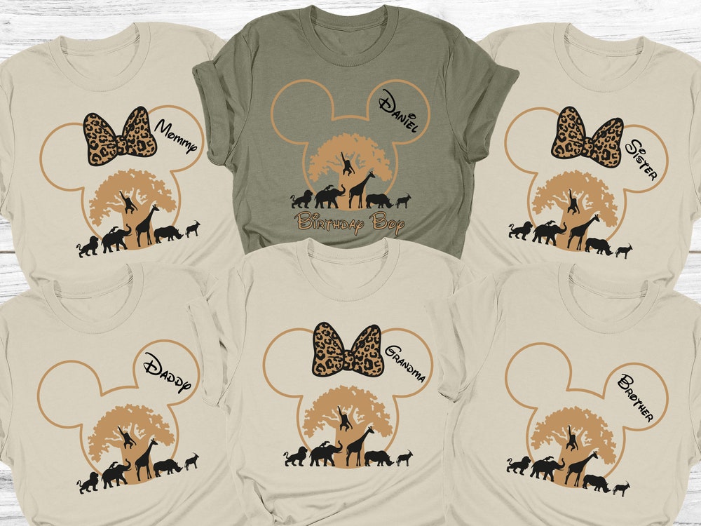 Custom Disney Animal Kingdom Shirts, Safari Family Matching Shirts, Disney Trip Shirts, Disney Birthday Shirt, Disneyworld Custom Name Shirt Mavenshirts