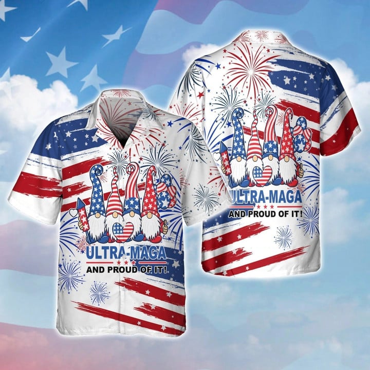 3D Full Print Ultra Maga And Proud Of It Hawaiian Shirt For Independence’S Day, American Fourth Of Jul Gifts, Hawaiian Shirt For Men