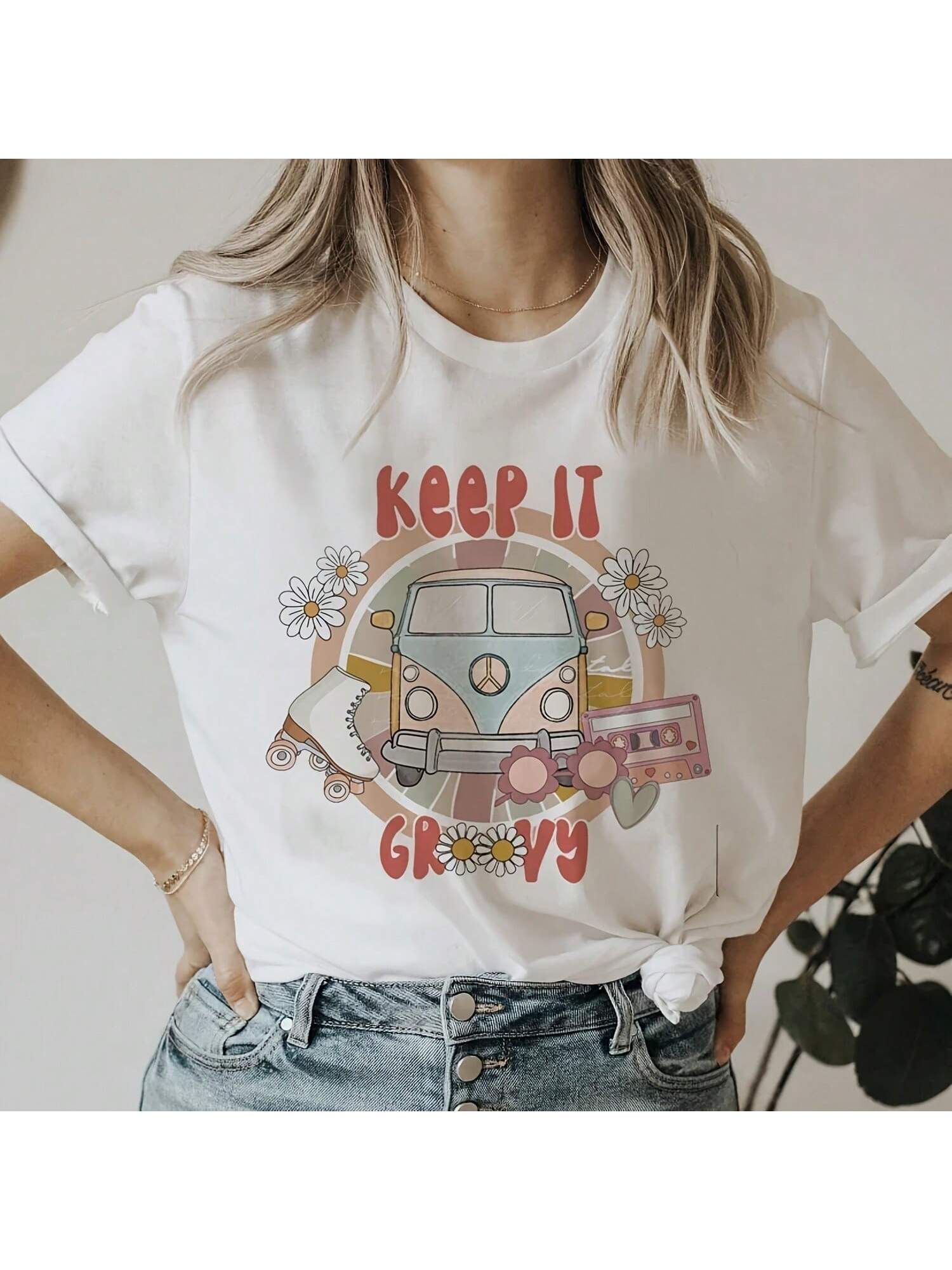 Shirt Ideas, Retro Car Print Shirt 9 …