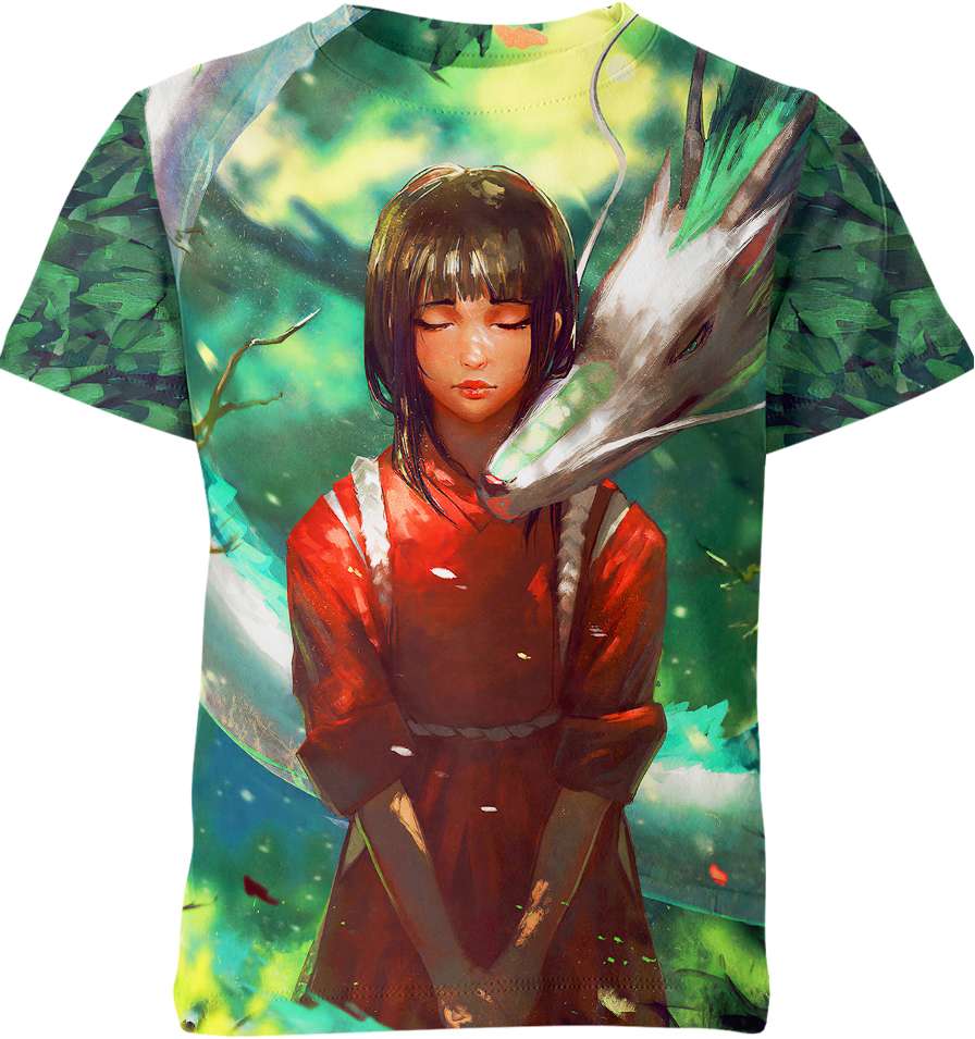 Haku And Chihiro Ogino In Spirited Away Studio Ghibli Shirt Shirt